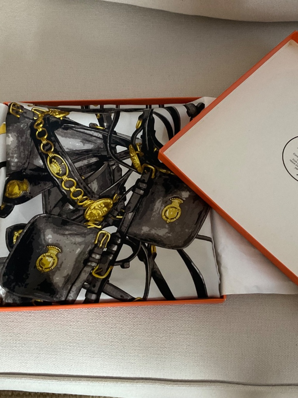 HERMES PARIS BRIDES REBELLES SILK SCARF SIZE 90 by 90 CM . - Picture 9 of 11